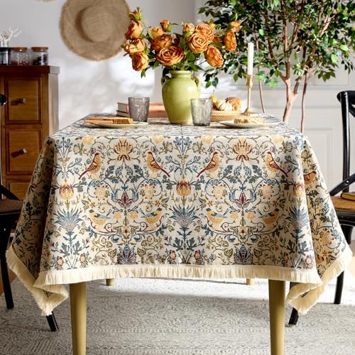 Farmhouse Floral Tablecloths Rectangular Vintage Table Cloth with