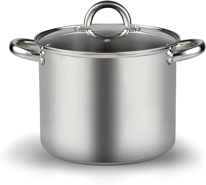 Cook N Home Stockpot with Lid, Basics Stainless Steel Soup Pot by CookNHome