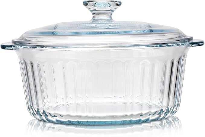 Round Glass Casserole Baking Dish by Unknown