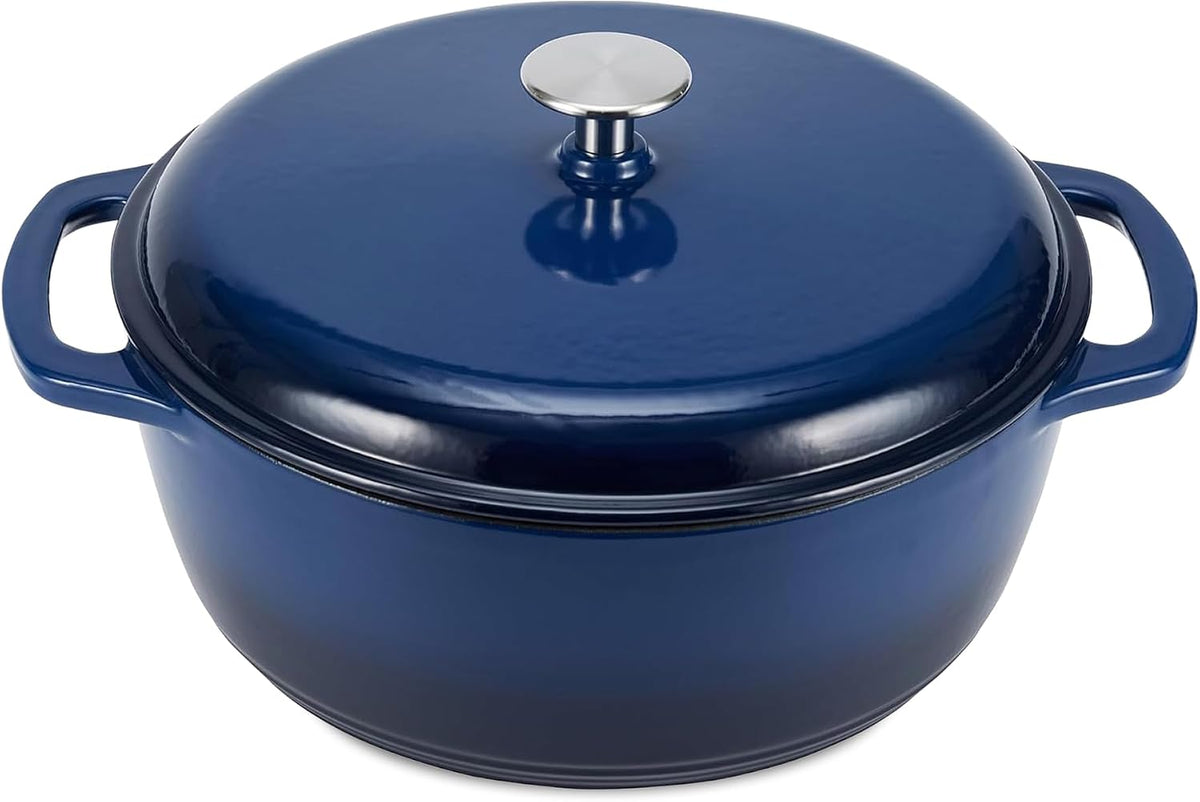 Amazon Basics Enameled Cast Iron Dutch Oven Pot With Lid, 7.3-Quart
