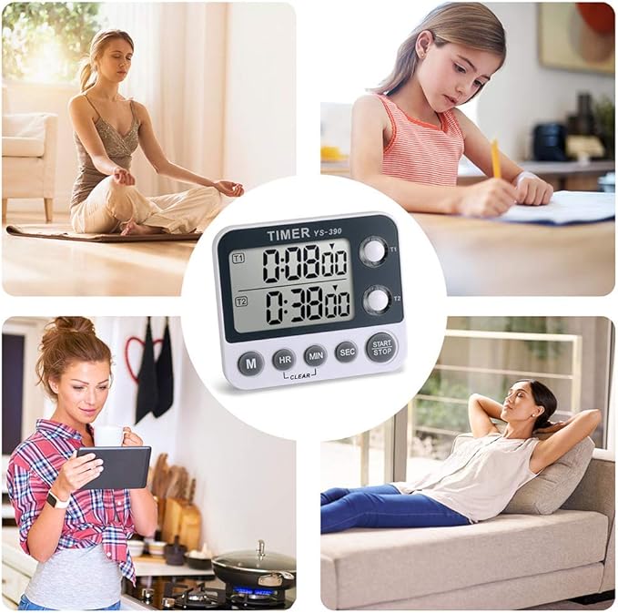 HomeMall Digital Kitchen Cooking Timer, Dual Count Up & Down - Image 5