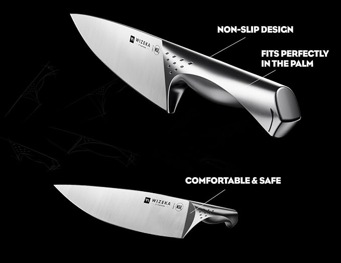 WIZEKA Kitchen Knife Set with Block: Razor Sharp 15 Pcs Professional Chef Knife - Image 3