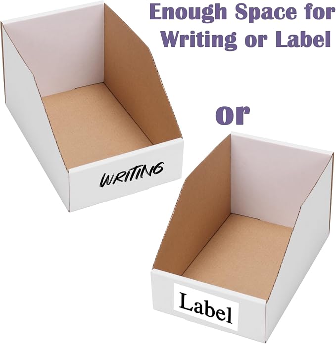 EXYGLO Cardboard Storage Bins 35 Pack, 9.4x4x4.5 Inch Cardboard Boxes, - Image 4