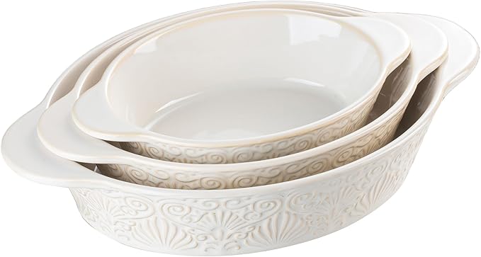 Dafuceramic Casserole Dishes for Oven Sets of 3, Ceramic Oval Baking Dish by Dafuceramic