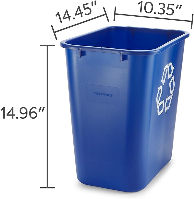 COASTWIDE Professional Plastic Indoor Recycling Wastebasket Without Lid - Image 3