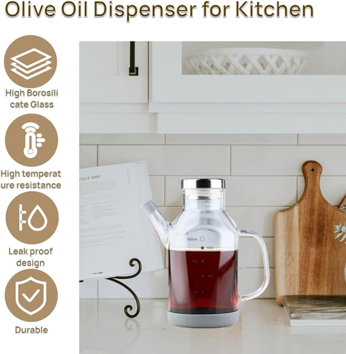 High Borosilicate Glass Oil Bottle-Olive Oil Dispenser - Image 4