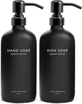 Vine Creations Black Glass Soap Dispenser Set, Dish Soap and Hand Soap by VineCreations