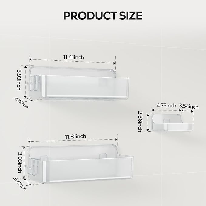 Nieifi Adhesive Wall Shelf, Shower Shelves, Shower Organizer - Image 2