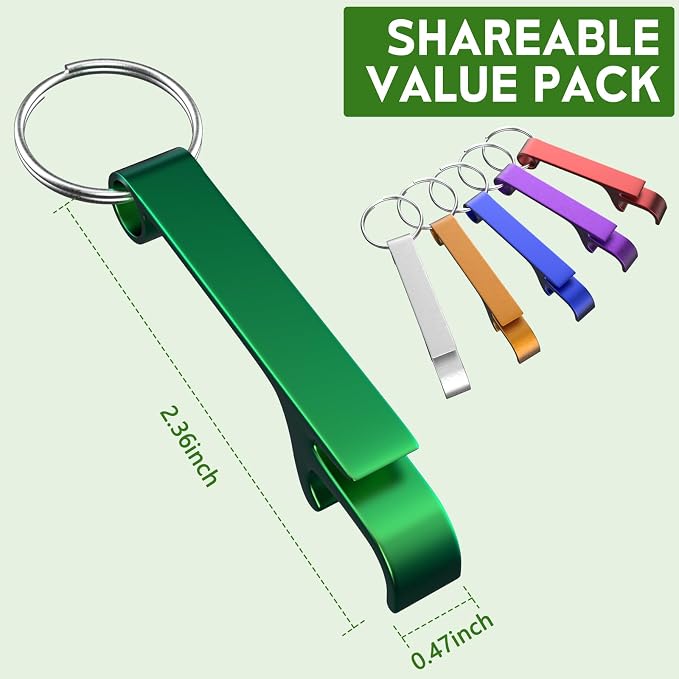 6 Pack Bottle Opener Keychain Set, Colorful Aluminum Alloy Beer Bottle Openers - Image 7