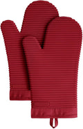 KITCHENAID Ribbed Soft Silicone Oven Mitt 2-Pack Set, Smoked Paprika by KitchenAid