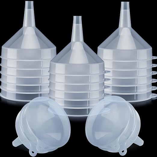 Honeydak 18 Pcs Plastic Funnels 4.7 Inch Wide Mouth Multi-Purpose Funnels by Honeydak