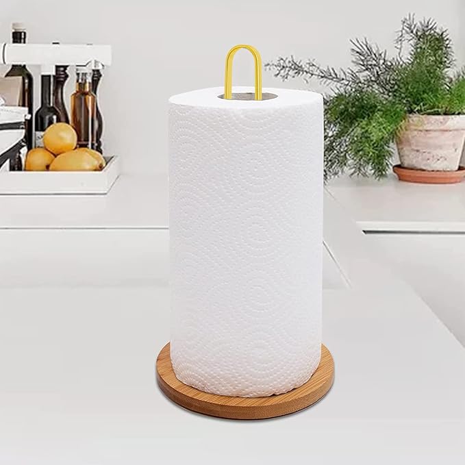 TONLEA Wooden Paper Towel Holder Countertop, Kitchen-Towel-Holder FreeStanding - Image 7