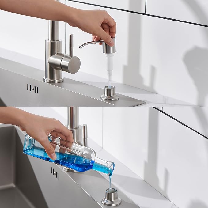 Sink Soap Dispenser Brushed Nickel, Soap Dispenser - Image 4