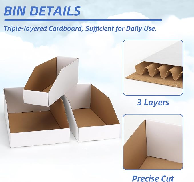 ZBEIVAN Cardboard Storage Bins Boxes 30 Packs, Easy Assembly Pantry Organizer - Image 3