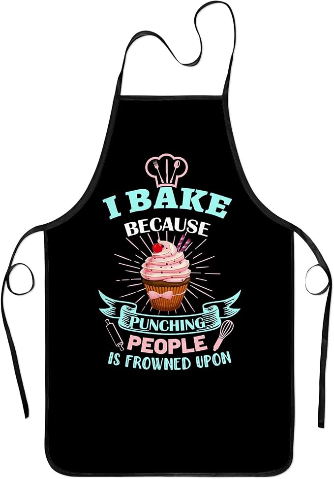 Baking Apron for Women I Baking Because People Is Frowned Aprons Gifts for Men by zukmvuh