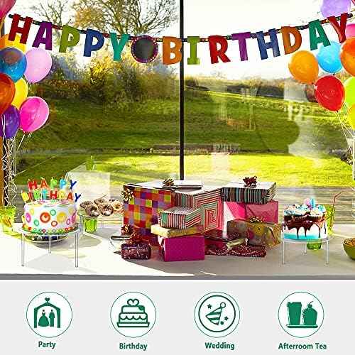 3 Pcs Acrylic Cake Stands, Akamino Reusable Round Cupcake Holder for