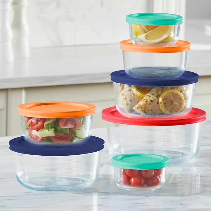 Pyrex Simply Store Glass Food Storage Containers Set, Meal Prep Containers - Image 2