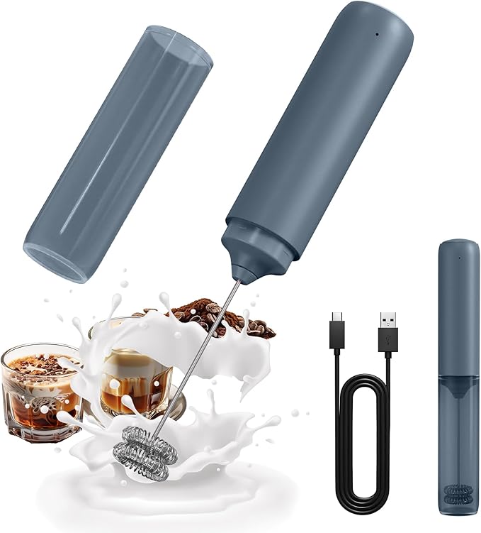 CIRCLE JOY Rechargeable Milk Frother Hanheld, Dual Ring Electric Coffee Frother by CIRCLEJOY