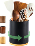 Wooden Utensil Holder, 360°Rotating 7.3'' Large Utensil Holder by Unknown