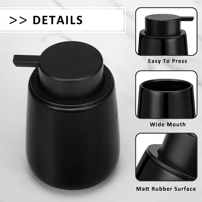 Soap Dispenser Ceramic with Easy-to-Press Pump Hand Lotion Liquid Dispenser - Image 6