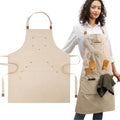 Cotton Canvas Apron for Women & Men – Adjustable Neck Strap & Waist Ties by Unknown