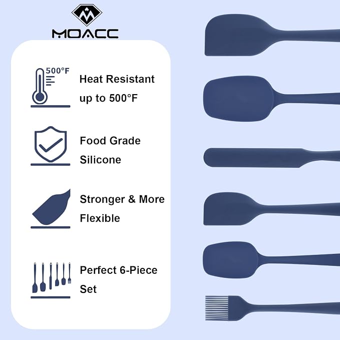 Silicone Spatulas Set, Rubber Spoon Spatula Heat Resistant Spoonula One Piece - Image 8