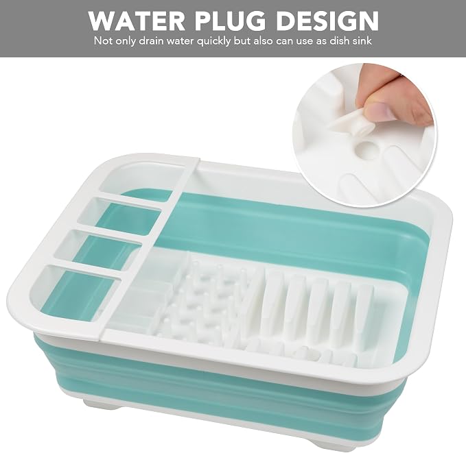 Tiawudi Collapsible Dish Drying Rack, Pop Up Dinnerware Drainer, Portable Plate - Image 6