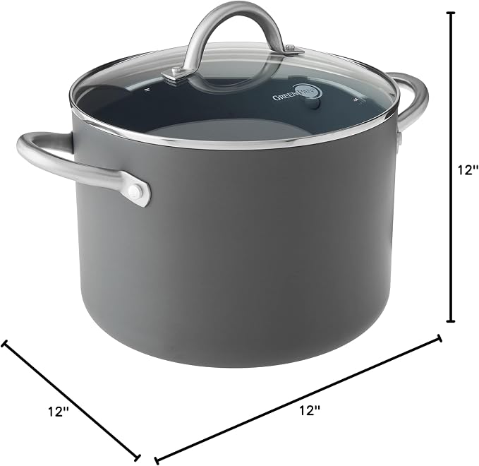 GreenPan Lima Hard Anodized Healthy Ceramic Nonstick 8QT Stock Pot - Image 4
