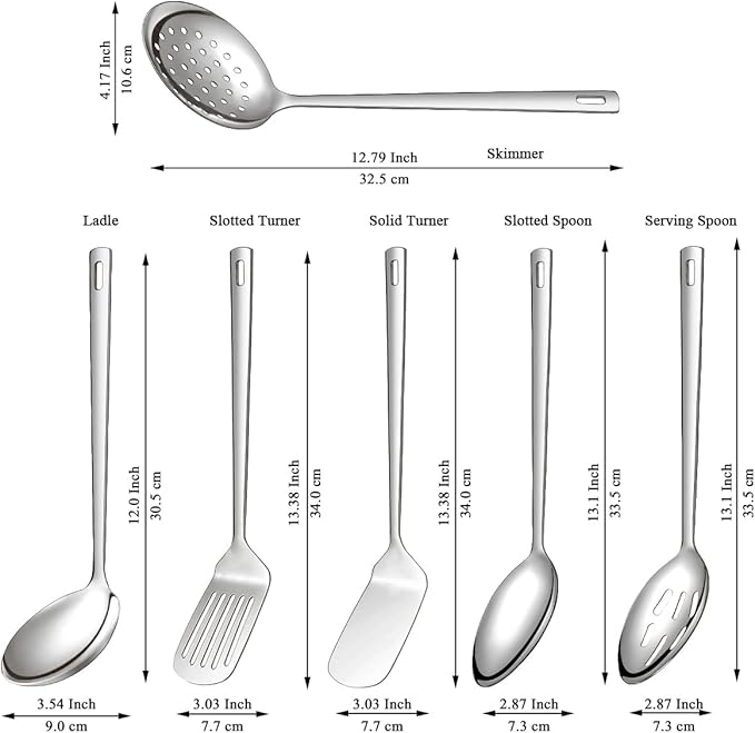 Evanda Kitchen Utensils Set 6pcs, Stainless Steel Cooking Utensils Set - Image 2