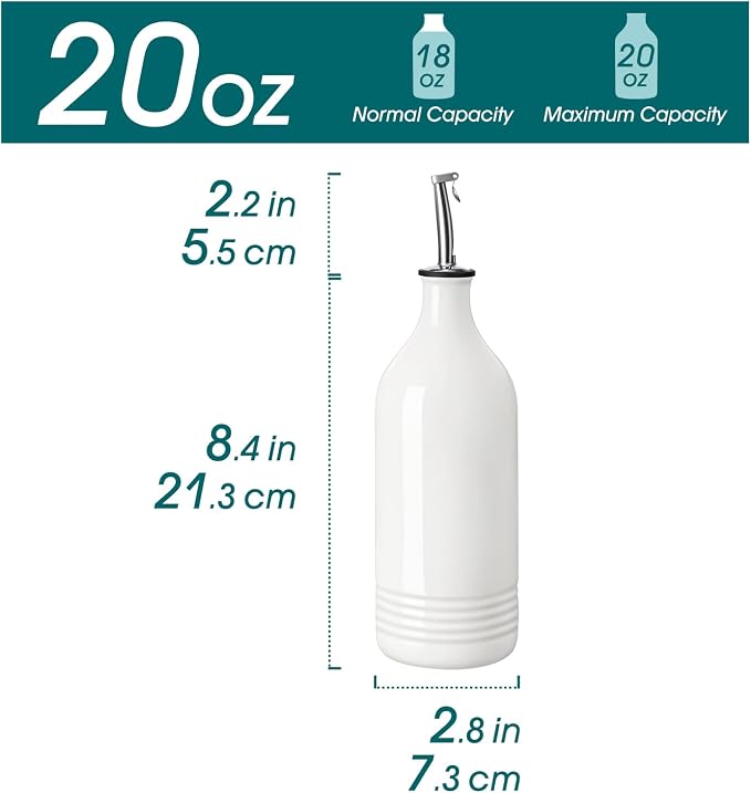 vancasso 20 Oz Ceramic Olive Oil Dispenser Bottle, Bottle Dispenser - Image 2