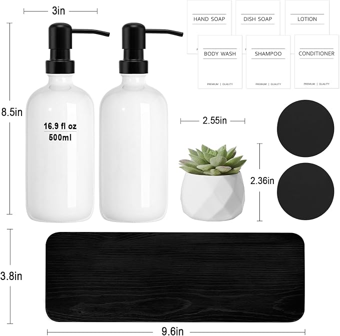 KASUNTING Hand Soap Dispenser for Kitchen, Bathroom Soap Dispenser Set - Image 2
