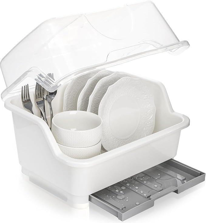 Dish Drying Rack, Plastic Plate Cup Dryer Holder by Acshio