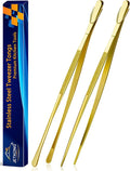 JETKONG 2 Pcs 14-Inch Cooking Tweezers Extra Long Stainless Steel Food Tweezers by JETKONG