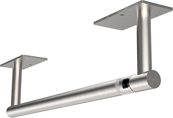 RUACQ Paper Towel Holder Under Cabinet, Wall Mounted or Adhesive Stainless by Ruacq