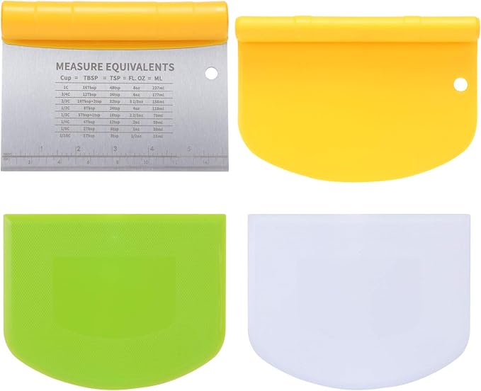 Suanyok Bench Scraper-Stainless Steel Dough Scraper and Flexible Plastic Bowl by Suanyok