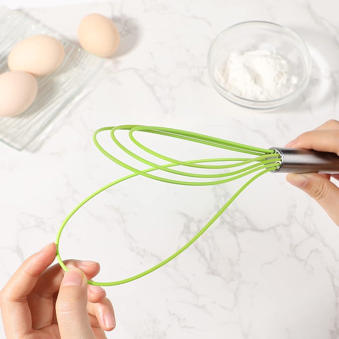 Webake Silicone Flat Whisk Set of 3, Heat Resistant Kitchen Whisks - Image 3