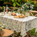 JE JOUE French Embroidery Lace Tablecloth - Rectangular for Coffee
