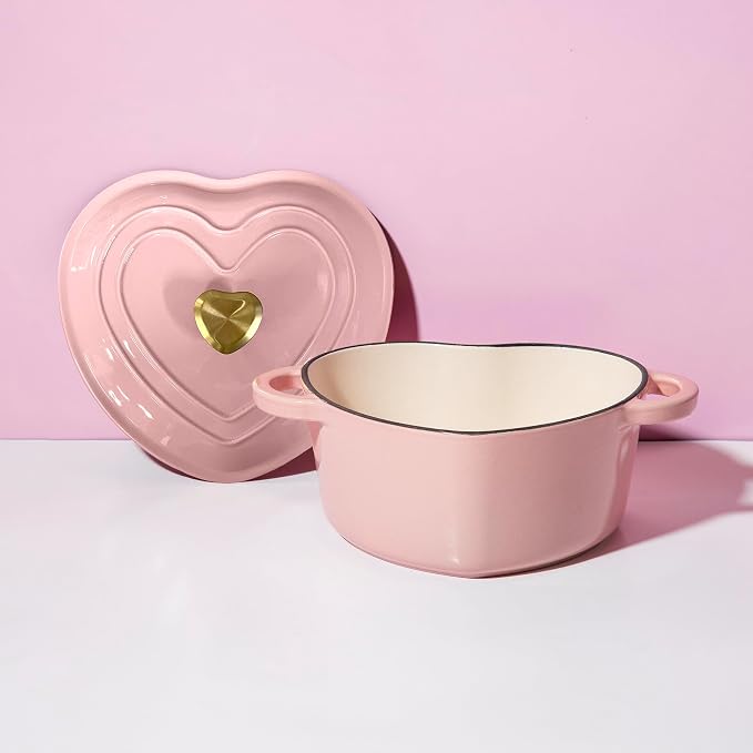 Paris Hilton Enameled Cast Iron Dutch Oven Heart-Shaped Pot - Image 9