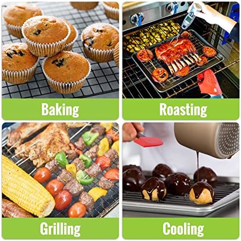 HULISEN Cooling Rack 2-Pack, 16 x 10 Inch Nonstick Baking Rack with