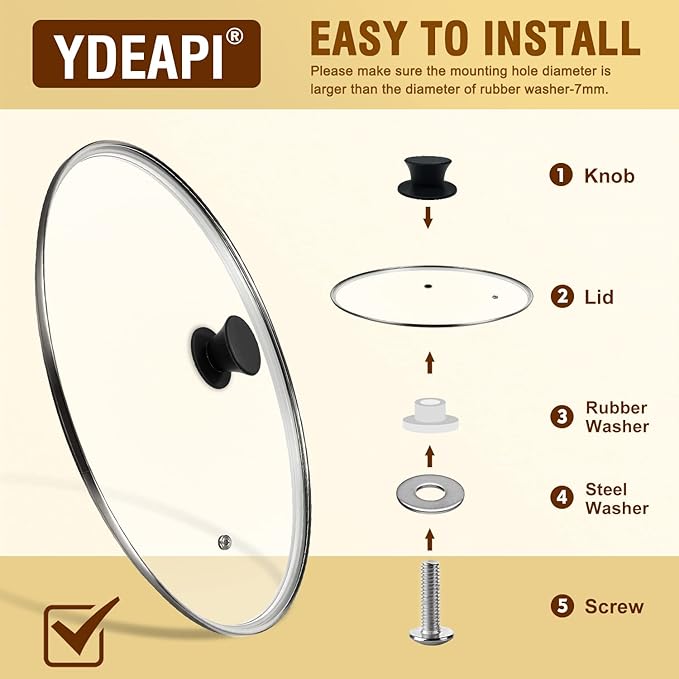 Universal Pot Lid Replacement Knobs, Ydeapi Silicone Pan Lid Holding Handles - Image 6