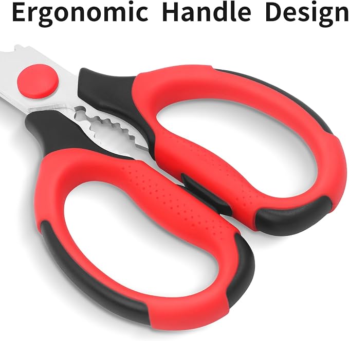 Kitchen Scissors, Sharp Stainless Steel Blades, Soft Grips, 3 Piece Set - Image 3