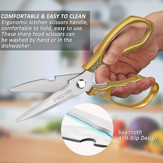 Kitchen Scissors, Stainless Steel Cooking Scissors - Image 4