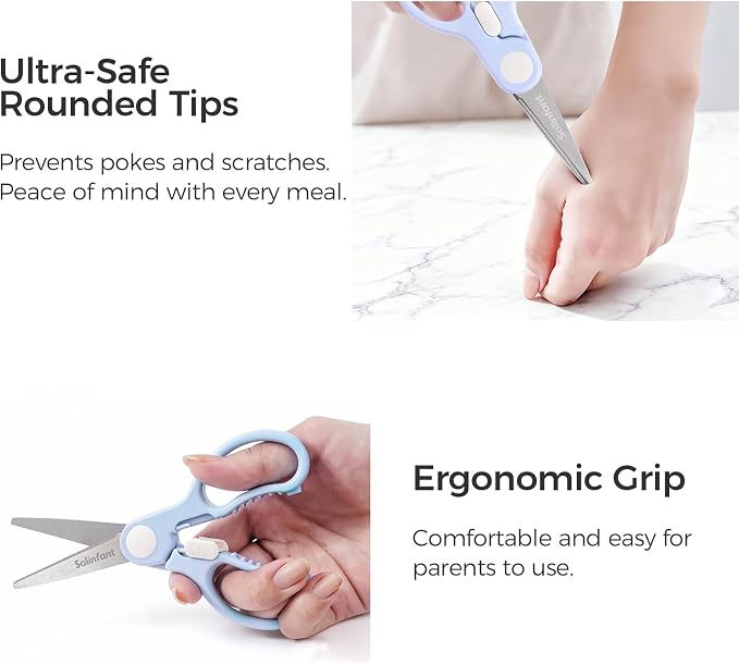 Premium Stainless Steel Portable Baby Food Safety Scissors, Detachable Feeding - Image 5