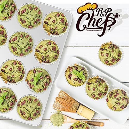 P&P CHEF 12-Cup Muffin Pan Tin, Stainless Steel Cupcake Pan, 1Pc