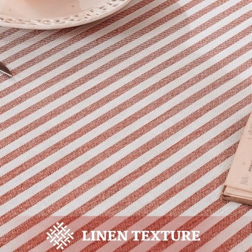 Fall Striped Tablecloth Rectangular Cotton Linen Style Picnic Table