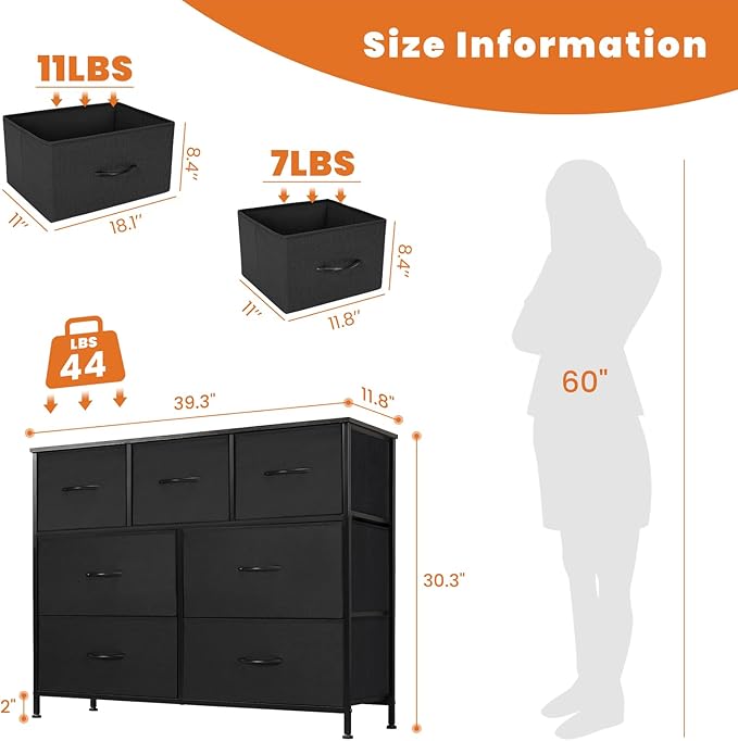 Sweetcrispy 7 Drawer Dresser Storage Organizer - Image 3