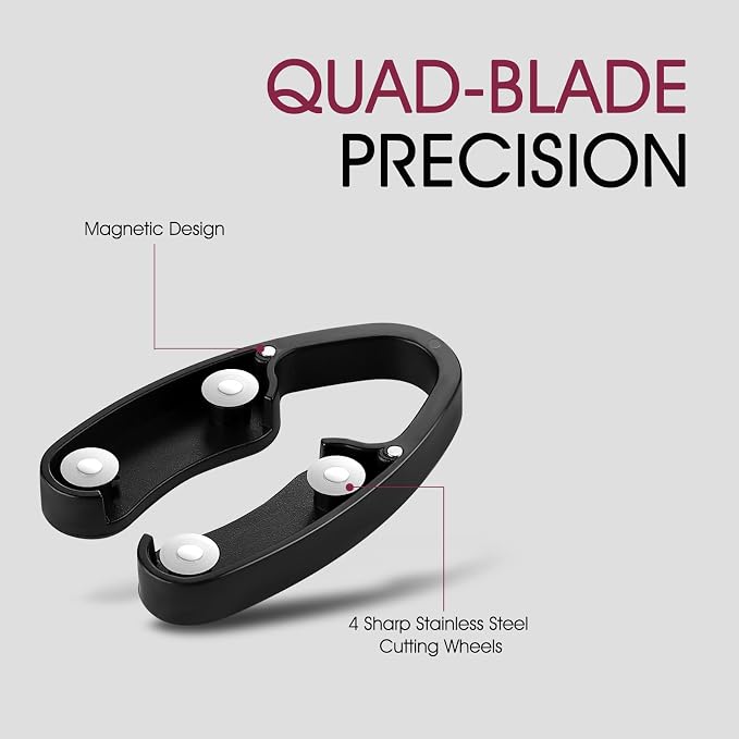 GOBETTER 2 Pcs Wine Foil Cutter Magnetic Design, 4 Stainless Blades Foil - Image 3