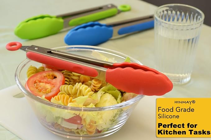 HINMAY 9" Silicone Kitchen Tongs - Image 6