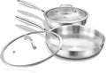 DELARLO Tri-Ply Stainless Steel Pan, 18/10 Frying Pan, Oven Safe Up to 600°F by DELARLOCOOKWARE