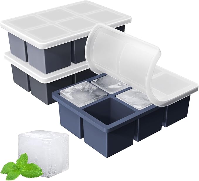 Large Ice Cube Tray for Whiskey: FDDBI Big Square Ice Cube Maker for Cocktail by FDDBI